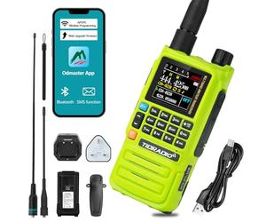TIDRADIO TD-H3 Plus Ham Radio Bluetooth-headphone-connectable Amateur Radio, Wireless Programming, Airband Receive UK, Walkie Talkies for Adults,Two Way Radio Communication-1 Pack,Green