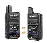 TIDRADIO TD-M15 Global Walkie Talkies, UK/Europe Wide Coverage, PTT Push to Talk Over Cellular Radio with 1-Year Free Data & SIM Cards for Family, Business, Construction site, Logistics -2Pack