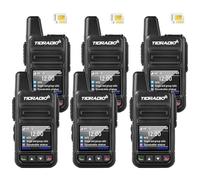 TIDRADIO TD-M15 Nationwide 4G LTE Walkie Talkies Long Range with SIM Cards, UK/Europe Wide Coverage, POC Two Way Radios 1-Year Free Data & SIM Cards for Family, Logistics, Company use-6 Pack