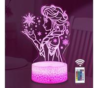 TIDRT Princess Lamp-Cute Elsa Night Light for Kids,16 Colors Change Decor Lamp with Remote, Dim for Girls Bedroom Night Light,Girls Party Room Decor Christmas Birthday Gift