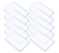 TIDTALEO 10 Pcs Clear PVC Badge Holders Heavy Duty Travel Tags for Luggage Name Tags Work Id Sleeves with Business Card Insert Transparent Identification Card Protectors