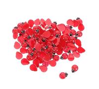 TIDTALEO 100pcs Mini Resin Ladybugs Figurines Small Beetle Dollhouse Accessories Nano Craft Decorations for DIY Micro Landscape Garden Home Office Display