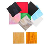 TIDTALEO 10Pcs 10Cm Stained Glass Sheets for Church and Cathedral Stained Glass Projects, Mixed Color Mosaic Tiles for DIY Crafting and Decorative Art