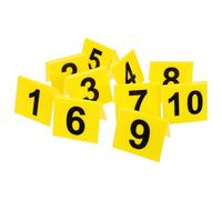 TIDTALEO 10pcs Acrylic Table Number Markers Shaped Multi-function Restaurant Scene Signs for Weddings Banquets Parties Gold Base Black Text