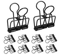 TIDTALEO 10pcs Black Metal Hollow Out Long Tail Binder Clips Medium Size Office Bulldog Clips for Invoice Bills Document Organization and Craft Projects