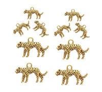 TIDTALEO 10pcs DIY Alloy Leopard Charms for Jewellery Making Animal Pendants in Antique Gold for Necklaces Bracelets Keychains Creative Craft Accessories and Unique Ideas