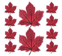 TIDTALEO 10pcs Maple Leaf Iron on Leaf Patches Embroidered Cloth Sew on Red Decoration for Clothing DIY Activities Tailor Shop