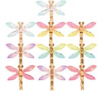 TIDTALEO 10pcs Resin Dragonfly Charms for Craft DIY and Displaying a Desk, Miniature Garden Decor with Beautiful and Realistic Appearance, Bulk Charms for Jewelry Making Random Color