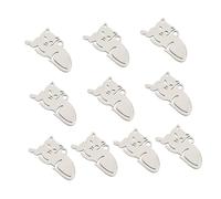 TIDTALEO 10Pcs Stainless Steel Cat Shaped Pendants Handmade DIY Necklace Charms Home Adorn Accessories for Cat Lovers and Craft Decoration