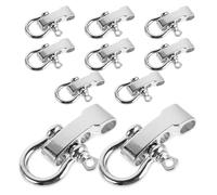 TIDTALEO 10pcs Stainless Steel D-Shaped Paracord Bracelet Shackles with Adjustable Screw Pin, Compact and Wear-Resistant Metal Bow Shackle Clasps for Camping and Survival Situations