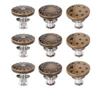 TIDTALEO 10pcs Vintage Metal Buttons for Jeans, round Retro Style Sewing Fastener, Replace Lost Button No Nail Design, Adjustable and Detachable Coat Decoration