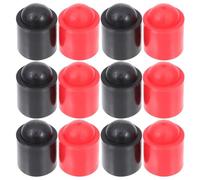 TIDTALEO 12pcs Billiard Cue Butt End Cap Rubber Cue End Protector Red and Black Non-slip Protection for Billiard Stick Transport and Practice