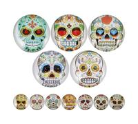 TIDTALEO 12pcs Creative Skull Time Gem Fridge Magnet 25mm Glass Magnetic Sticker for Kitchen Use, Fashion Style Holding Photos and Sheets of Printer Paper