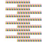 TIDTALEO 12pcs Magnetic Bulletin Board Border Trim Assorted Color Pvc Material, Stylish Effects and Magnetic Design for Craft Projects and Scrapbooking, Suitable for Blackboard