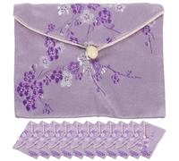 TIDTALEO 12pcs Medium Chinese Style Satin Jewelry Bags Drawstring Pouches for Wedding Party Packaging Silk Earring Necklace Cloth Bags Random Color Assorted style