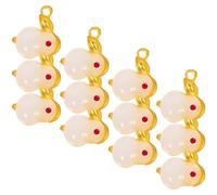 TIDTALEO 12pcs Pendant Jewelry Charm Bunny Shape Assorted Color Glass Alloy DIY Charms Pendant for Necklace and Bracelet Making 2023 Year of The Rabbit Theme Beautifully Crafted Simple