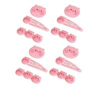TIDTALEO 12pcs Pink Cartoon Pig Hairpin Barrettes Set for Cute Pig Head Hair Clips with Large Small Creative Hair Accessories for Daily and Party Use
