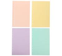 TIDTALEO 160 Sheets A5 Loose-Leaf Binder Paper Refill Set with 6-Hole Colored Lined Inserts in Pink, Green, Purple, and Yellow for Notebook and Planner Organization