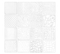 TIDTALEO 16pcs Animal Skin Texture Stencils Set Leopard Print Hollow-Out Pet DIY Painting Templates Washable Plastic Drawing Stencils for Art Crafts and Scrapbooking