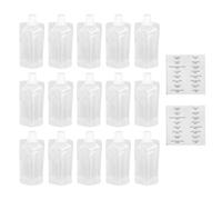 TIDTALEO 17pcs Travel Refillable Cosmetic Bottles Set with 15×100Ml Leakproof Lotion Shampoo Containers and 2 Waterproof Label Stickers for Women Toiletry Organizer