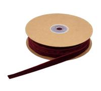 TIDTALEO 1cm Non-Elastic Burgundy Flocking Ribbon Roll, Velvet Cloth Ribbon for DIY Crafts, Wrapping Band, Hair Accessories, Home and Shop Decoration