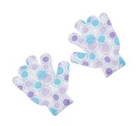 TIDTALEO 1pair Printed Five Finger Shower Gloves for Bathing Nylon Exfoliating Mitts for Deep Skin Cleansing and Oil Removal Suitable for All Skin Types and Body Areas Assorted