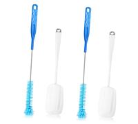 TIDTALEO 1Set Sponge Bottle Brush Cleaning Kit with Long Handle for Narrow and Wide Mouth Bottles Ergonomic Non Slip Materials for Kitchen and Bathroom Use