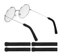 TIDTALEO 2 Pairs Black Glasses Temple Sleeves Cushioned Padding, Nylon and Spandex Material, Non-slip Glasses Ear Pieces Tips for Comfortable Eyewear Use