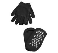 TIDTALEO 2 Pairs Black Moisturizing Gloves with Gel and Fabric Material for Softening and Getting Rid of Cracks, for Spa and Pedicure Skin Care for Men and Women