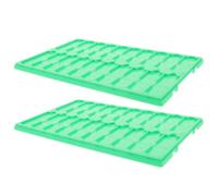 TIDTALEO 2 Pcs Plastic Microscope Slide Drying Rack Storage Holder with Dividers Green Laboratory Slide Stand for Pathology and Medical Use