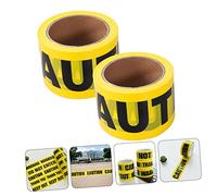 TIDTALEO 2 Rolls Halloween Caution Tape Yellow English Warning Tape DIY Decorative for Haunted House Party Safety and Scene Marking