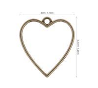 TIDTALEO 20pcs Antique Bronze Heart Open Bezels Charms for Jewelry Making DIY Craft Sturdy Romantic Heart Frame Connectors for Earrings Valentine Day Accessories