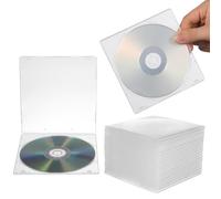 TIDTALEO 20Pcs CD Cases Storage Box Plastic Single Dvd Case Storage Organiser with Scratch Prevention for Home and Cinema Use