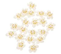 TIDTALEO 20pcs Cute Flower Nail Charms Acrylic Crystal Floral Pearl Gems for Nail Art Decorations Manicure Supplies