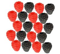 TIDTALEO 20pcs Lifelike Artificial Raspberry Models Set, Pvc Imitation Dark and Bright Raspberries for Home Decoration, Photography Props, Desktop Fruit Ornaments, Fruit