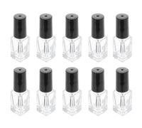 TIDTALEO 20PCS Refillable Nail Polish Bottles with Brush Caps Transparent Square Glass Containers for DIY Nail Art Cuticle Oils Essential Oils Travel-friendly Mini Storage Bottles