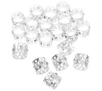 TIDTALEO 20pcs Small Rhinestone Hair Clips for Braids Lightweight Silver Metal and Plastic Hair Braid Rings with Shimmering Design for Dreadlocks at Parties and Performances