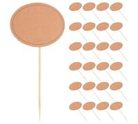 TIDTALEO 24pcs Blank Cheese Markers with Writable Blackboard Stickers and Wooden Toothpick Flags for Cheese Boards and Food Labeling, for Birthday Parties and Photo Props, Sturdy Paper