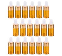TIDTALEO 25pcs 5ml Amber Glass Dropper Bottles with Mini Rubber Pipette, Empty Essential Oil Travel Vials for Refillable Perfume and Cosmetic Liquid Dispenser Random Color