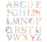 TIDTALEO 26pcs Floral Letter Patches for Clothing DIY Embroidered Appliques with Adhesive Backing Easy to Stick and Sew Jackets Bags Hats Pants Shoes Repair and Decoration