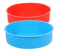 TIDTALEO 2pcs 8 Inch Round Silicone Cake Molds Nonstick Baking Pans for Making Cake and Cookies with Quick Food Release and Easy Cleanup Bakeware Random Color