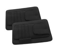 TIDTALEO 2pcs Car Visor Organizer Black Fit Auto Interior Storage Pouch with Card Slot and Sunglass Holder Wear Resistant Fake for Tickets Driving License Notes Streamlined Car Essentials
