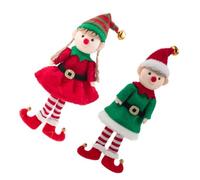 TIDTALEO 2pcs Christmas Pendant Doll Decor for Christmas Tree Hanging Decoration Assorted Colour Cloth Material with Creative Classic Style for Decorating The House