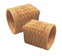 TIDTALEO 2pcs Hand Woven Rattan Pen Holder Basket, Mini Wooden Desktop Sundries Organizer for Stationery Storage and Office Supplies in Natural Wood Material