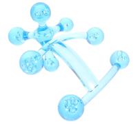 TIDTALEO 2Pcs Handheld Plastic Back Massager with Four Massage Knobs, Mini Manual Muscle Relaxation Tool for Neck, Shoulder, and Home Use, Blue H-Shaped Light Blue Four-Ball Set