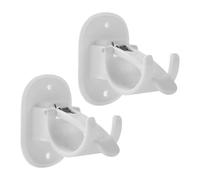 TIDTALEO 2pcs Large White No-Drill Curtain Rod Holders, Adjustable Wall Mount Brackets for Drapery, Shower, and Closet Rods, Heavy-Duty Window Curtain Hooks for Home Use