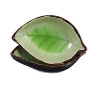 TIDTALEO 2pcs Leaf-Shaped Ceramic Spoon Holder Cute Green Utensil Rest for Stove Top Kitchen Counter Space-Saving Design for Spoons Cooking Tools Modern Farmhouse Decor