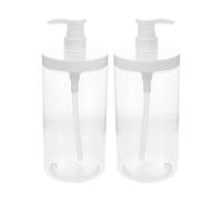 TIDTALEO 2pcs Leakproof Travel Pump Bottles 1000ml Plastic Refillable Dispenser Containers Lightweight with Crystal Visibility for Toiletries and Short Trips