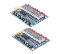 TIDTALEO 2pcs LED Display Module with Keys for Microcontroller Compatible with Avr High Reliability Easy Installation
