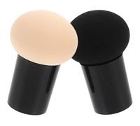 TIDTALEO 2pcs Makeup Puff Sponge Set for Foundation and Face Powder, Dual-use Dry and Wet Cosmetic Sponges in Black and Pink for Precise Blending and Smooth Application